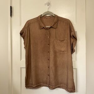 Flowy Short-Sleeve Button Up